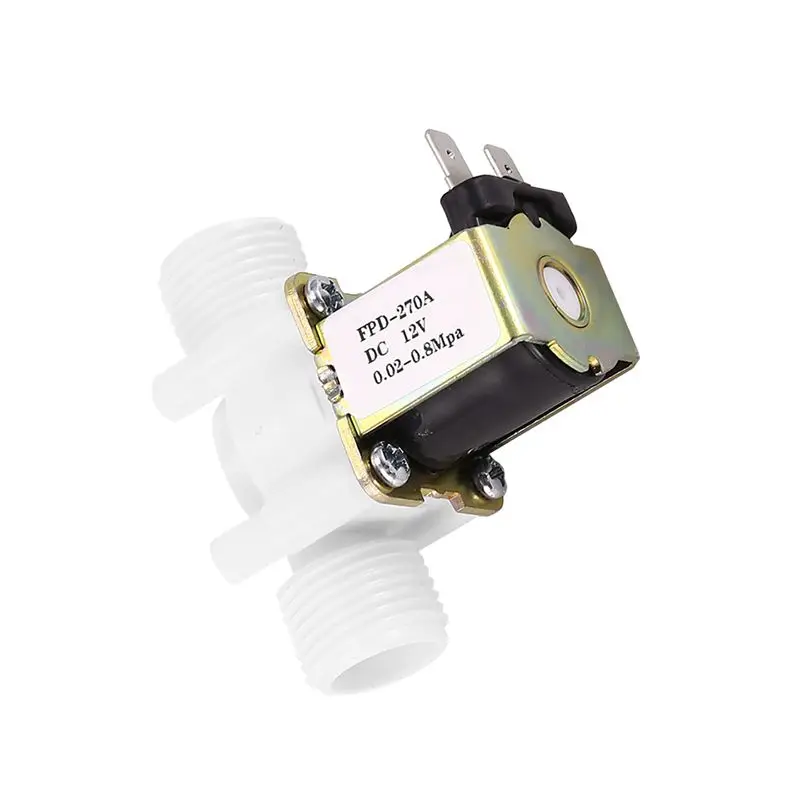 A84X-Dc12v N/C Normally Closed Water Solenoid Valve G1/2-Inch Plastic Electrical Solenoid Valve For Water Dispenser