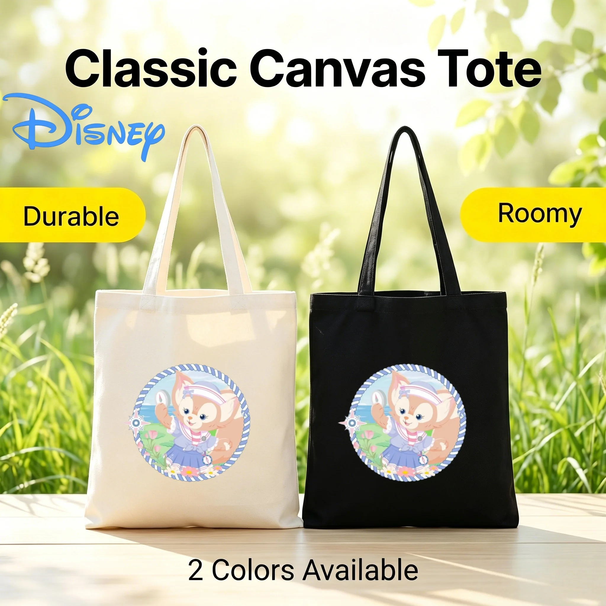 

1PC Disney LinaBell Sailor Print Double-Sided Canvas Shoulder Bag Eco Handbag