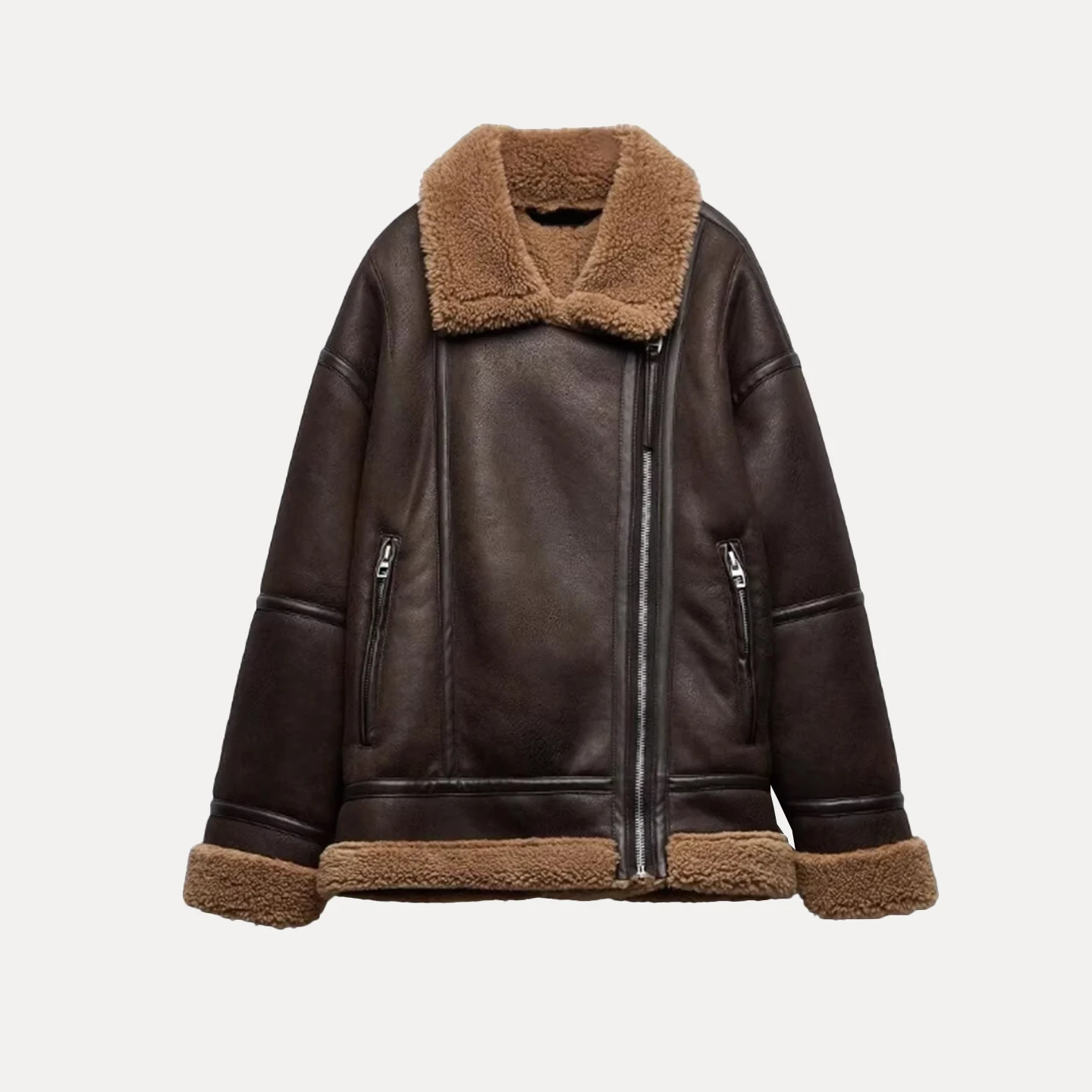 

Z женская мотоциклетная двусторонняя верхняя одежда Jaet, длинное женское пальто обычной длины с застежкой-молнией све