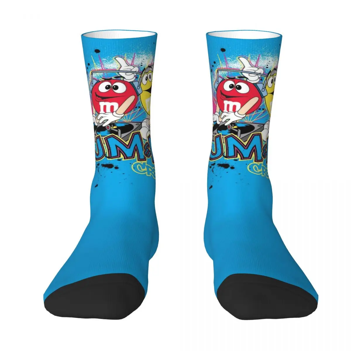 Azul m feijão-meias unisex, feliz impressão 3d, street style, meias loucas