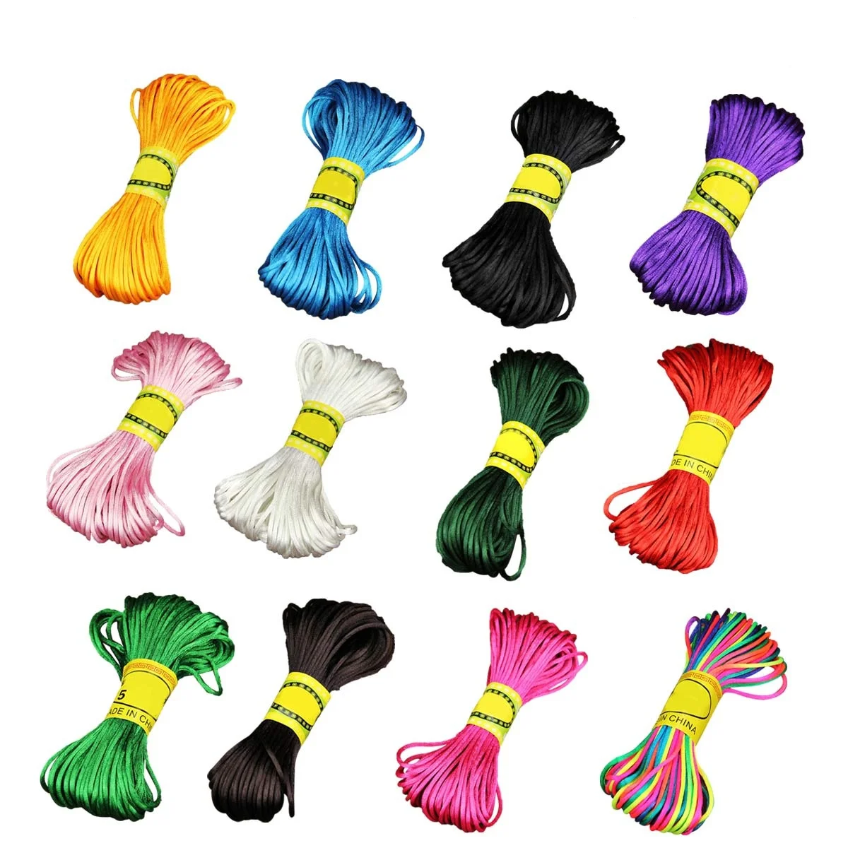 12 لفات سلسلة نايلون ملونة 10 متر 2.5 مللي متر لتقوم بها بنفسك اكسسوارات لسوار العقد كوميهيمو شامبالا الحرفية النايلون الحبل