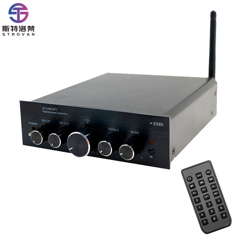 2*100W+200W 2.1 Channel Digital Audio HIFI Desktop Amplifier Professional Mini Subwoofer Sound Power Amplifier for Home