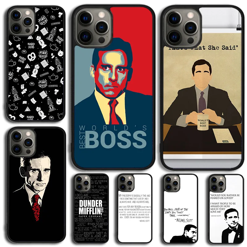 Michael Scott The Office Humor Phone Case Cover For iPhone 15 16 14 XR XS 11 12 13 Mini Pro MAX Plus