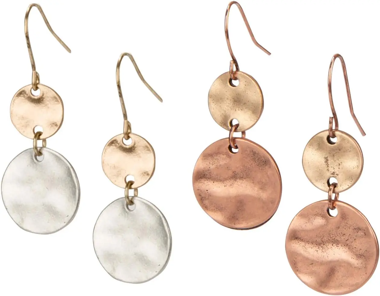 

Lightweight Boho Disc Earrings Two Pack for Women