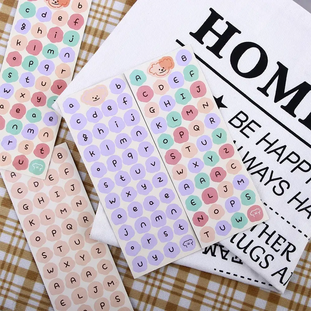 Diary Planner Journal Cartoon Dog Sticker Alphabet Stationery Sticker English Letter Label Sticker English Uppercase Lowercase