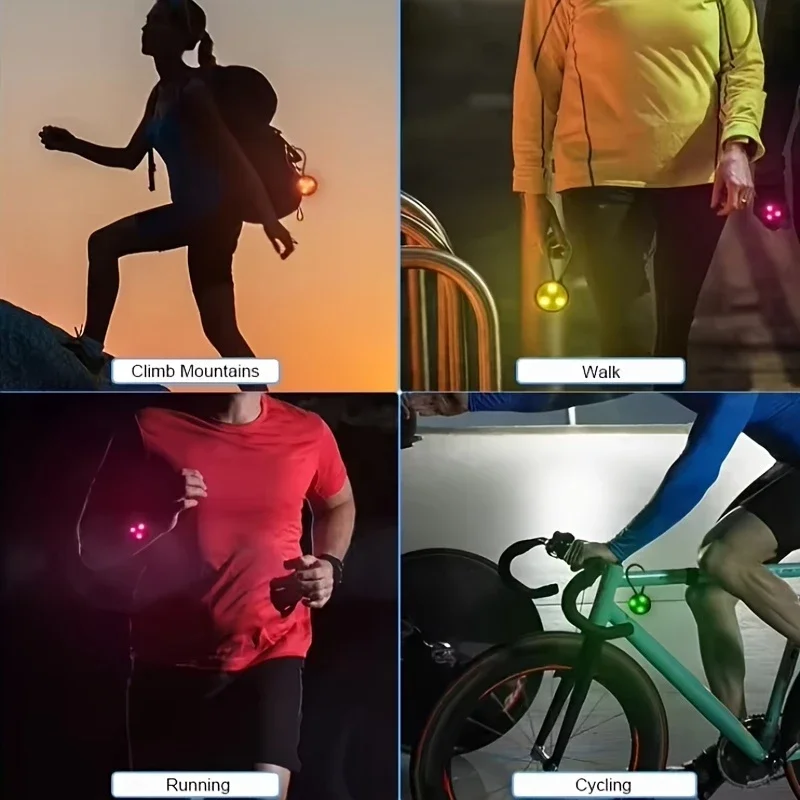 YANBIGUO 7 قطع من مصابيح أمان حقيبة الظهر LED - ألوان مختلطة، مصابيح تحذير للجري وركوب الدراجات أثناء الليل، حبل للتخييم في الهواء الطلق