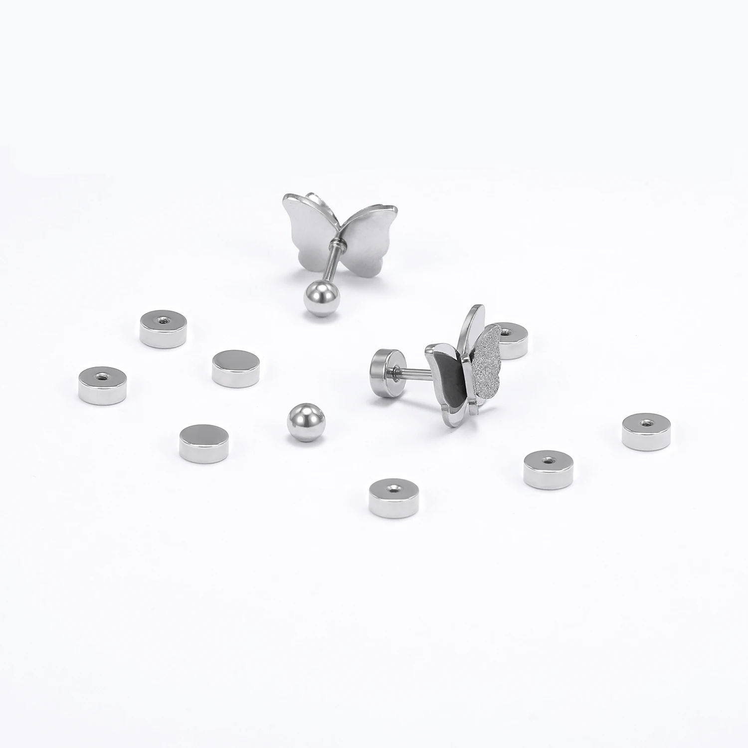 Zemo 5/10/20 Stks/partij Rvs Cilindrische Oordoppen 16/18G Hoge Poolse Back Cap kleine Exclusieve Oor Cap Earhole Oordopje