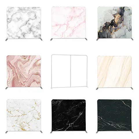 8X8ft Aluminum Frame Photo Booth Background Frame Pillowcase Background Wall Tension Fabric Display Background Wall Trade Show