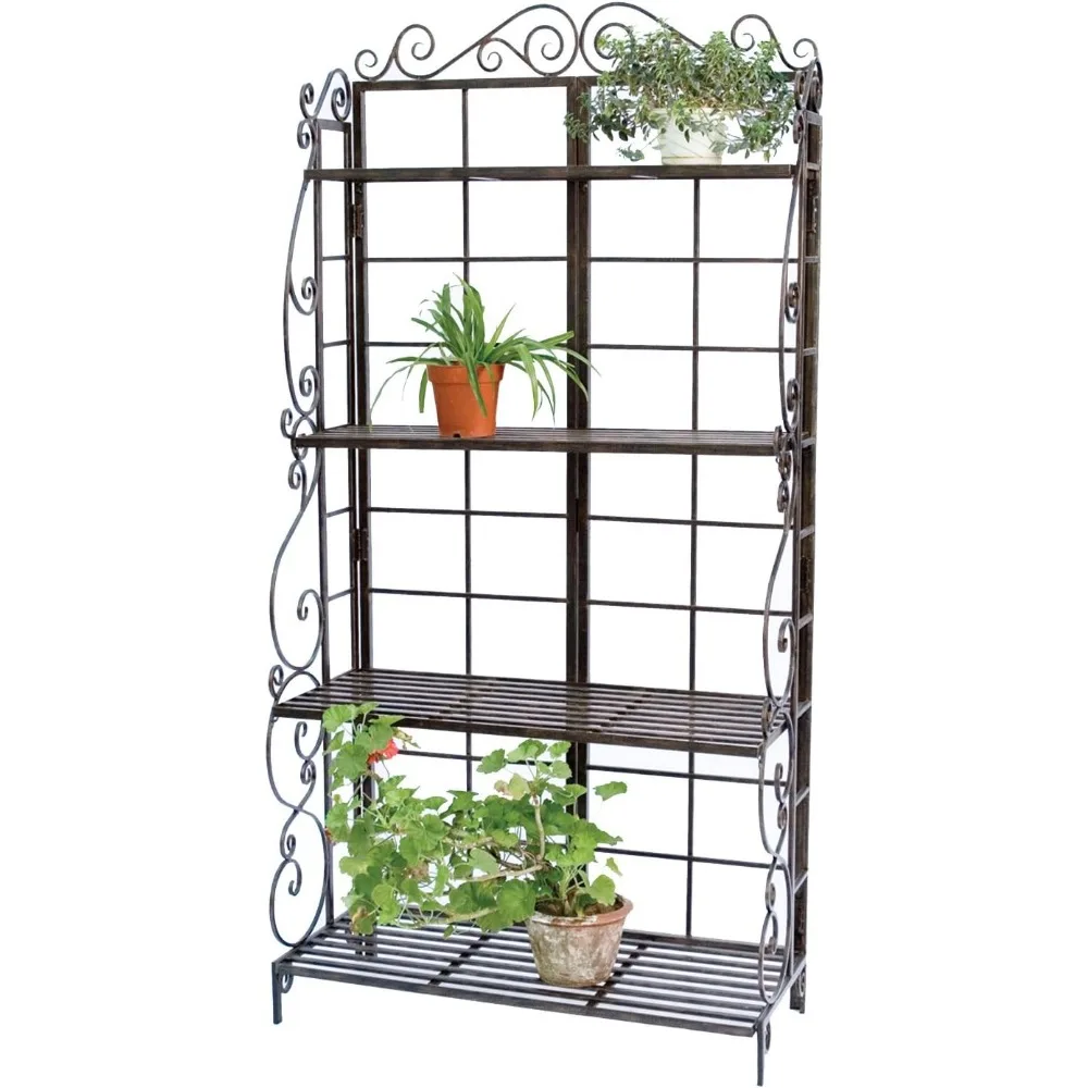 Produk Panacea Stand Tanaman Rak Baker, Perunggu Disikat