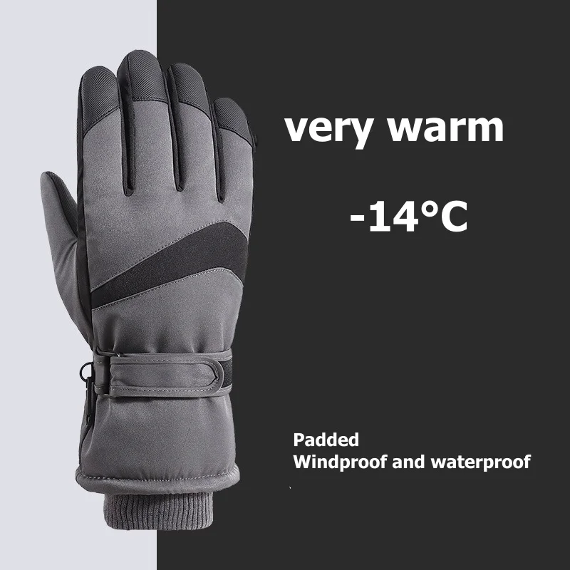 

Cotton Ski Gloves for Men and Women Thickened Velvet Warm Riding Cold Windproof Waterproof Motorcycle Touch Screen Winter