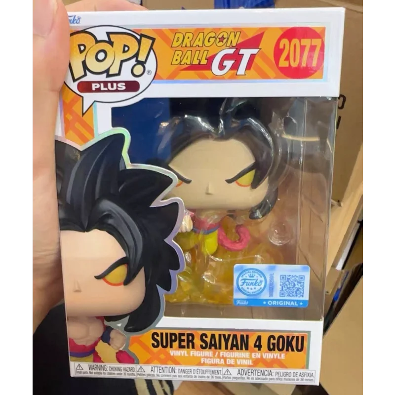 Figura original de Dragon Ball Funko POP - Super Saiyan 4 Son Goku (puño de Shenron) | Regalo de adorno de estatuilla coleccionable para fanáticos