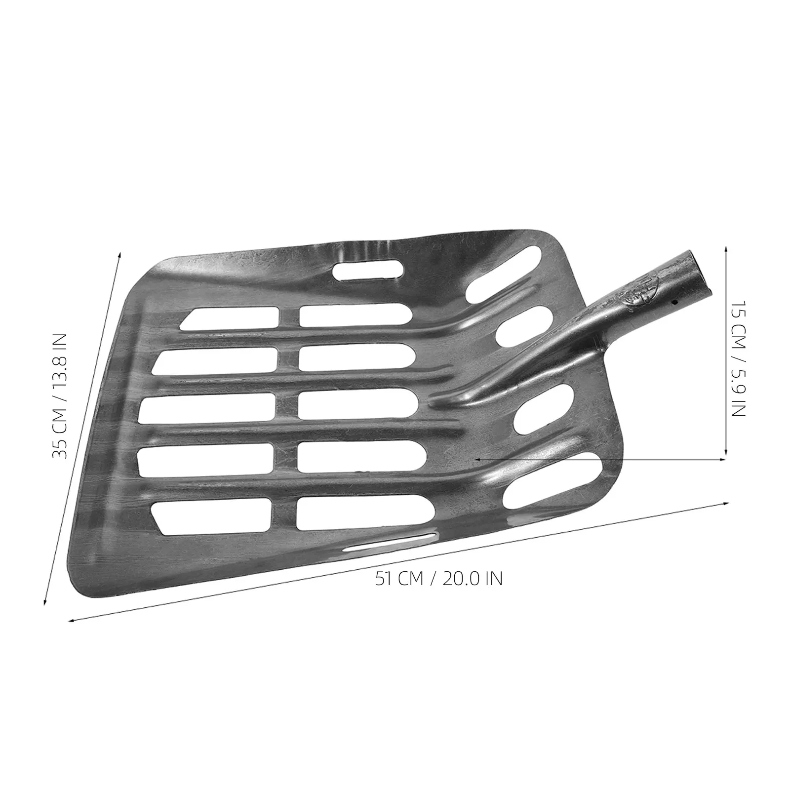 Heavy Duty Corn Processing Iron Shovel Hollow Root Shovel Agricultural Gardening Grain Scooping Tool Multi-Functional Farm Spade