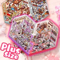 Plus Size Cartoon Wedding and Company Landscape Sticker 3D Scene DIY Toy Game Sticker Festival Birthday Gift for Kid Child Girl