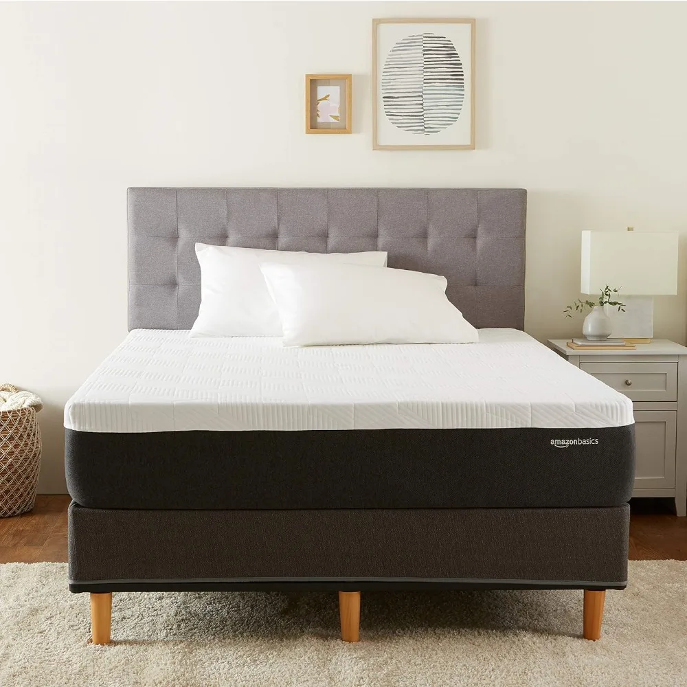 

Basics Gel Memory Foam Mattress, Firm, Cooling, King Size Mattress, CertiPUR-US® Certified Foam, 80 x 76 x 12 inches, Whi