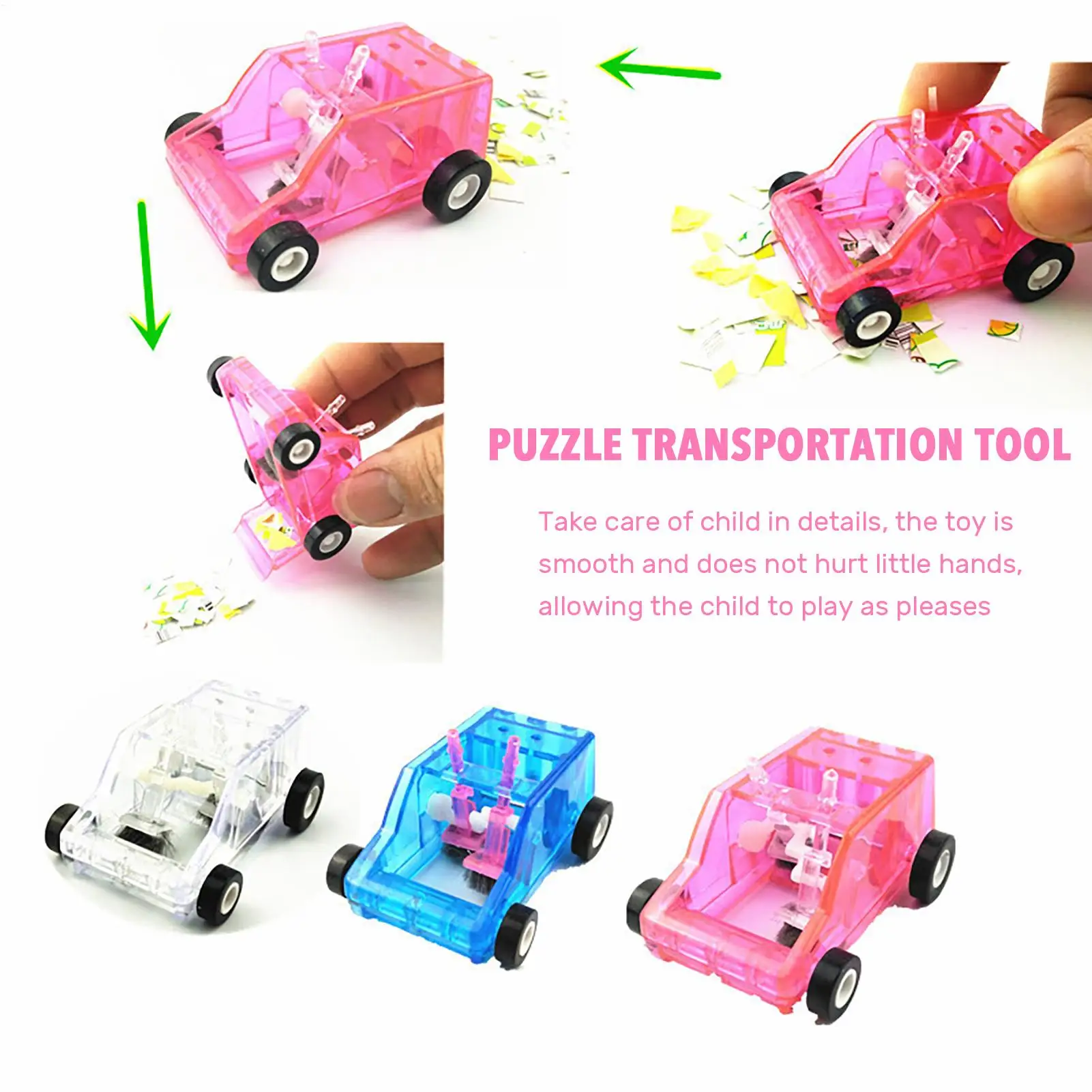Cute Mini Cartoon Car Table Dust Cleaning Trolley Desktop Eraser Dust Ceaner Confetti Pencil Eraser Dust Sweeper view 2