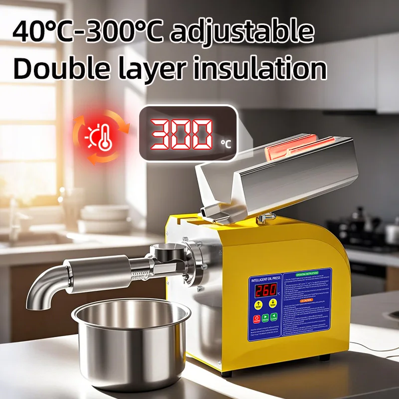 Oil Press New Automatic  Machine Commercial Home cold Oil Extractor Expeller Presser flaxseed Sunflower Oil