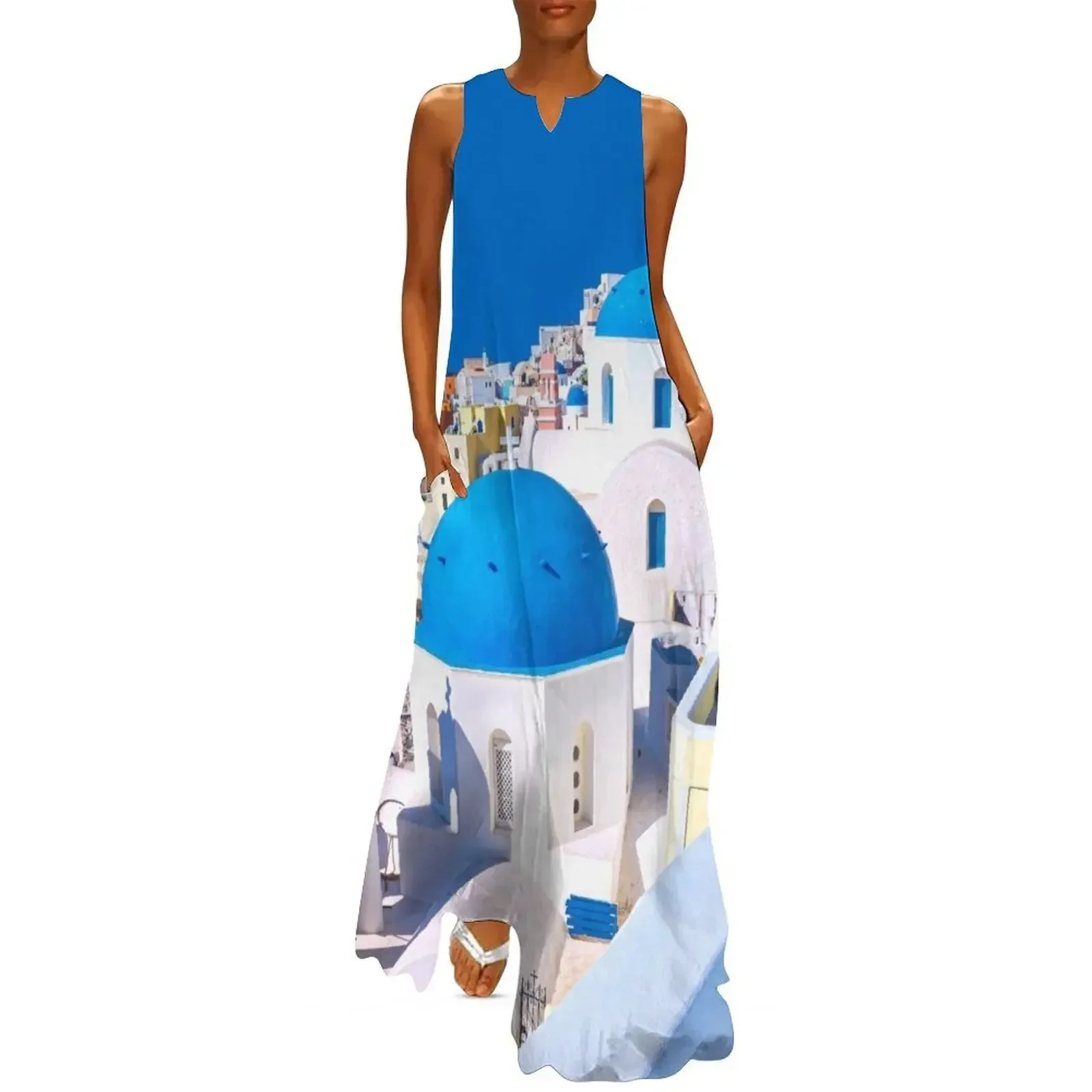 

Santorini Island, Greece Long Dress summer woman dress 2025 dresses for prom dress