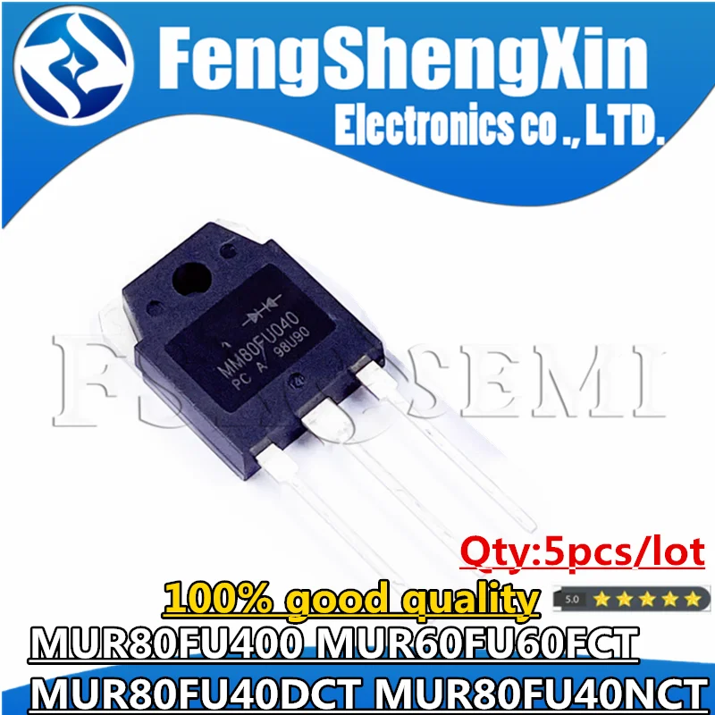 

5pcs MUR80FU400 MUR60FU60FCT MUR80FU40DCT MUR80FU40NCT TO247 Chips