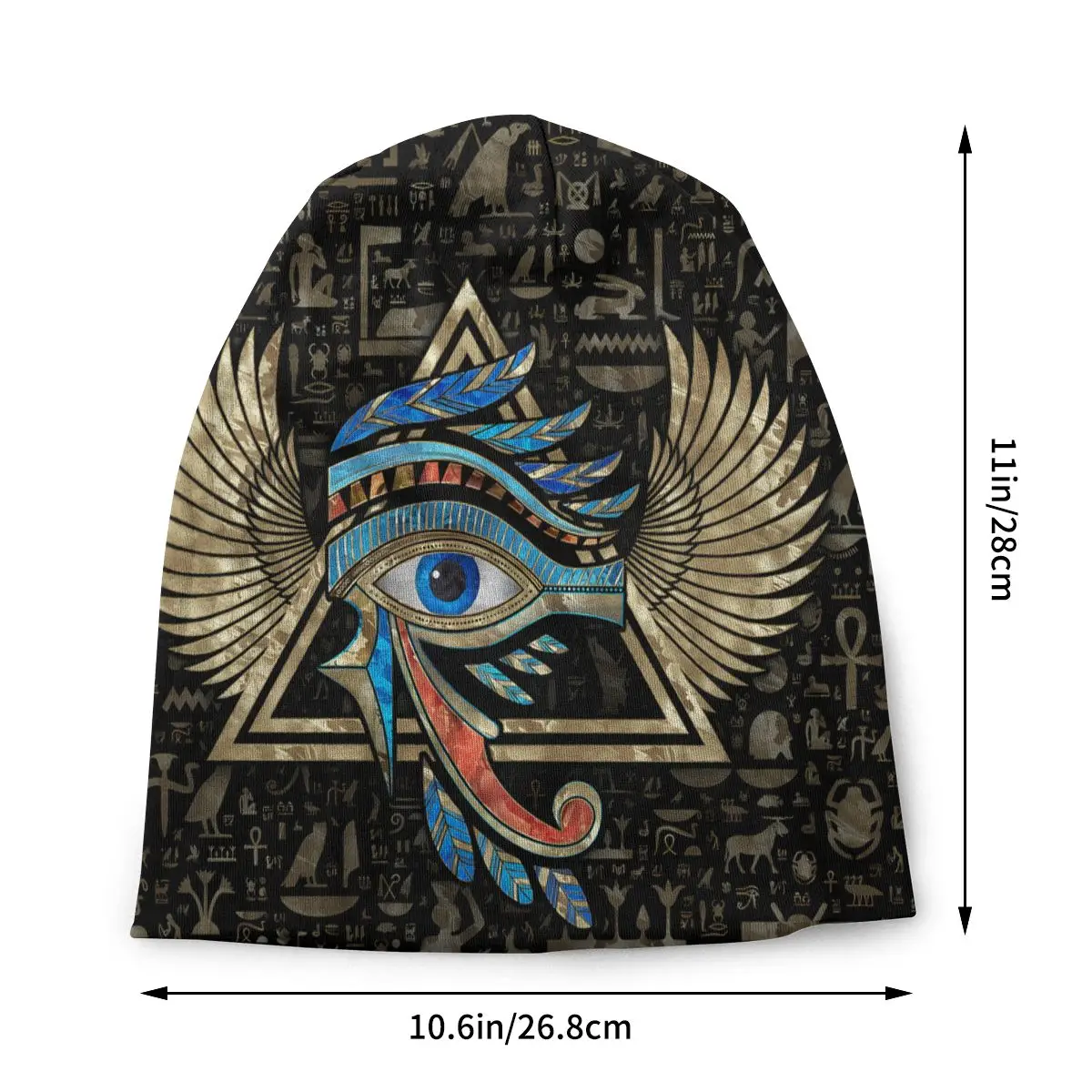 Wadjet Ornament Ancient Egypt Eye of Horus Washed Thin Bonnet Outdoor Street Skullies Beanies Men Women Hats