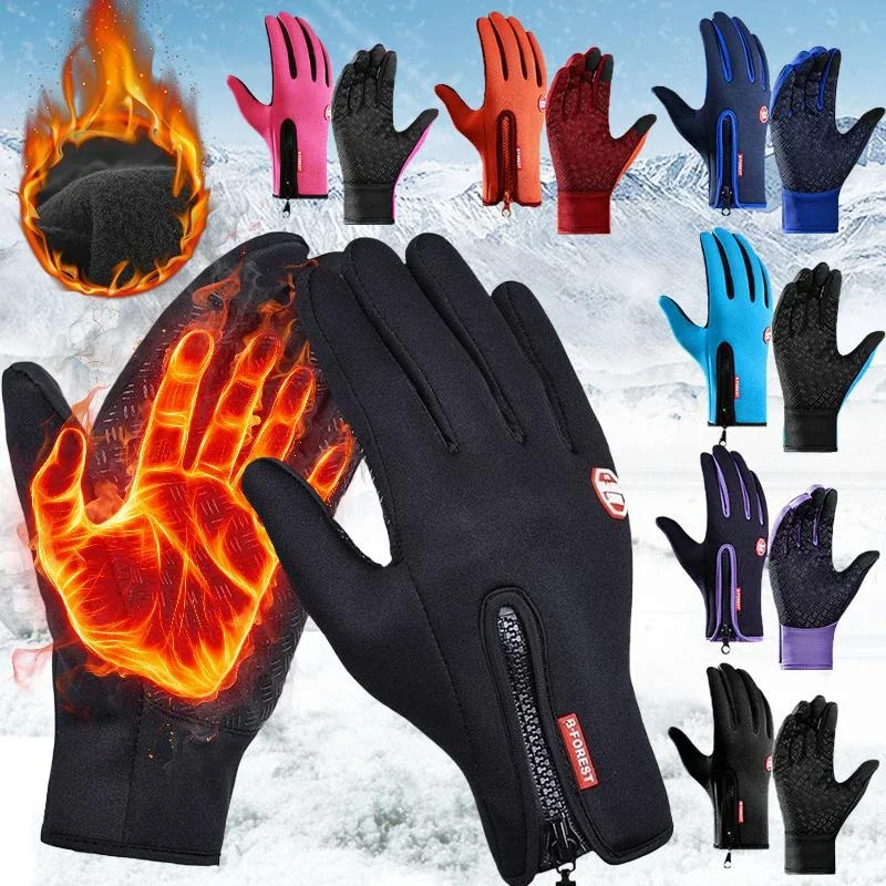 Unisex Touchscreen Winter Thermal Warm Full Finger Cold Gloves for Cycling Bicycle Bike Ski Outdoor Camping Hiking Motorcycle