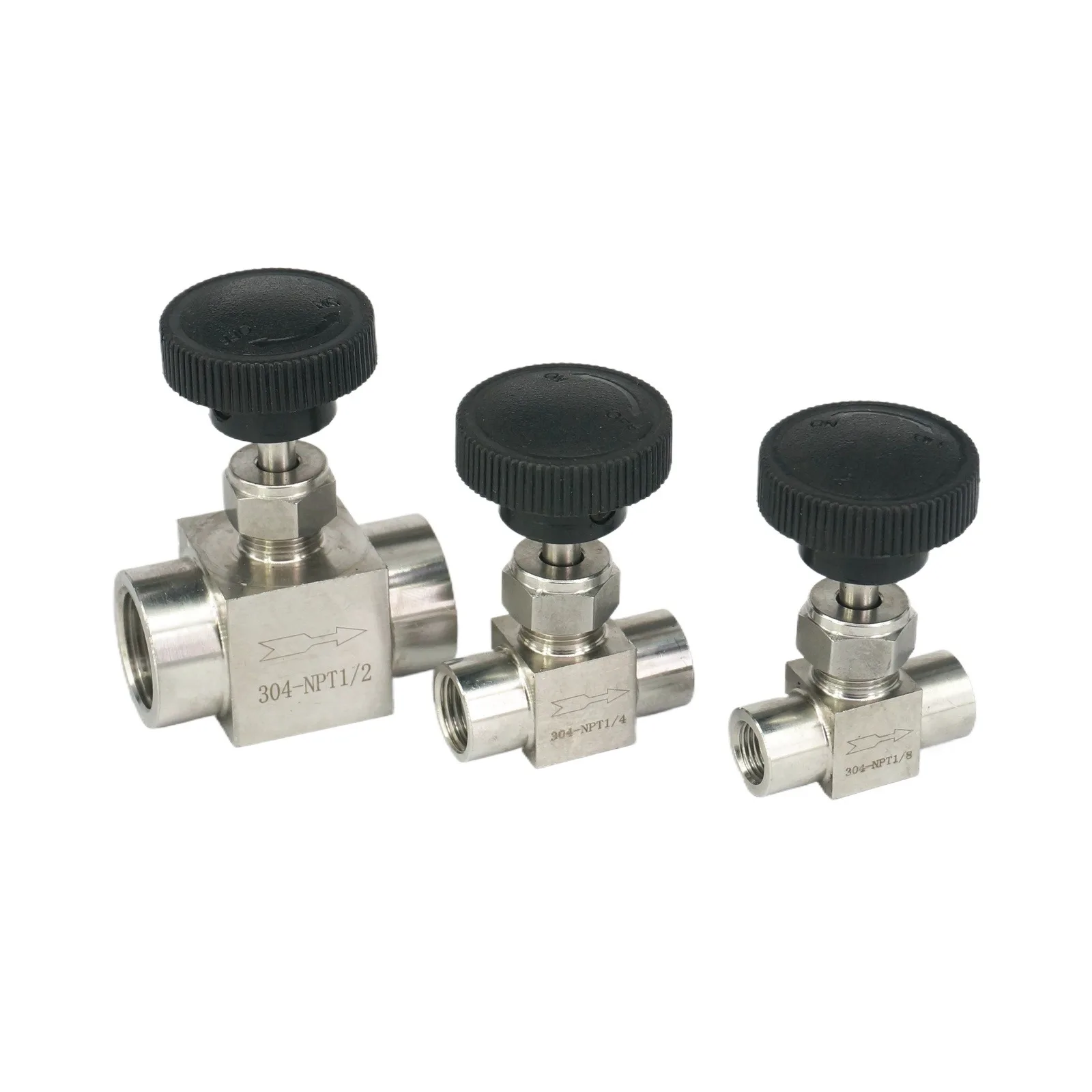 

1/8" 1/4" 3/8" 1/2" NPT Female Equal Straight 304 Stainless Steel Needle Valve Flow Control Valves Water Gas Oil