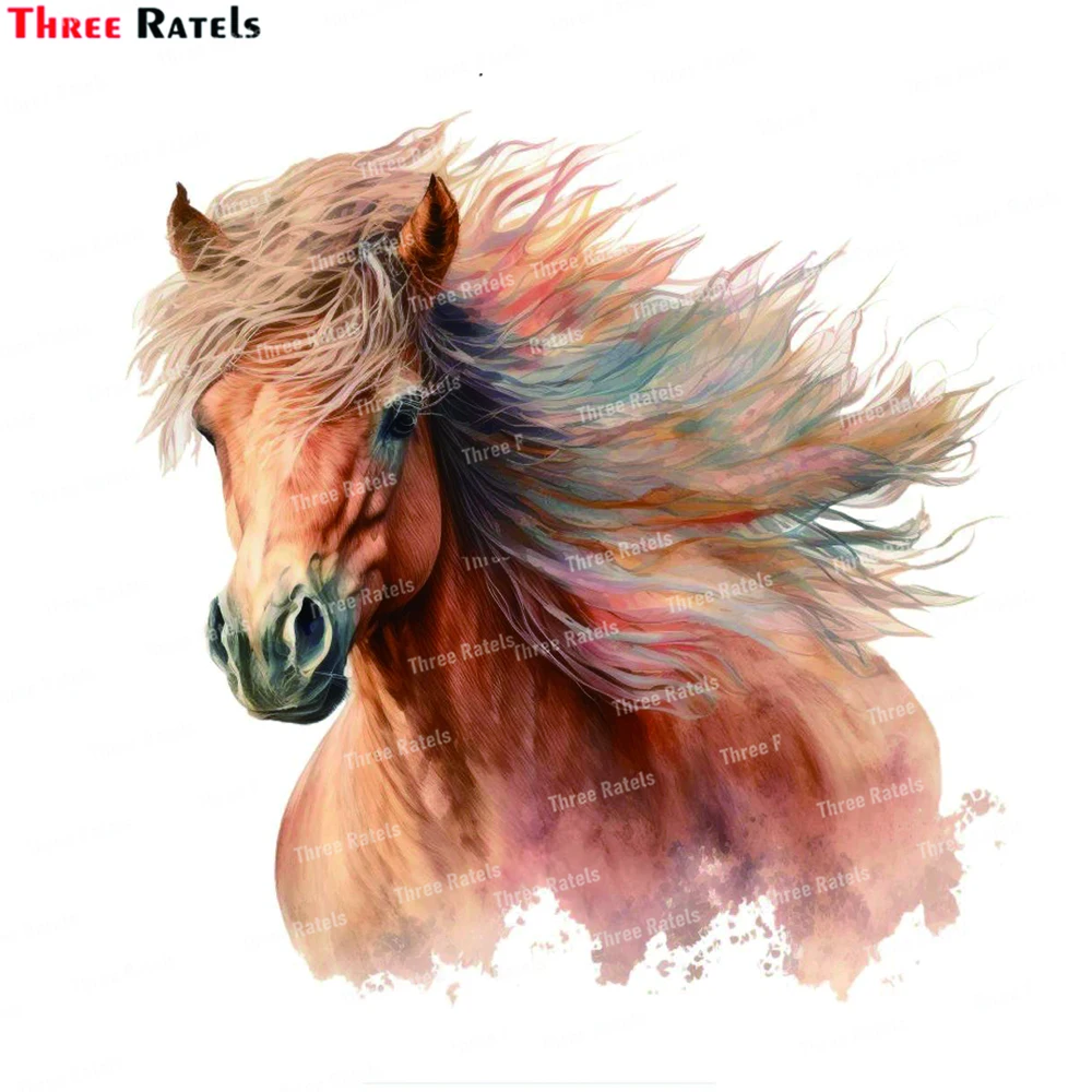 Three Ratels K934 Floral Pink Horse Horses  Vinyl Mural art Decal Wall Stickers Home Decoration Bedroom Living Room