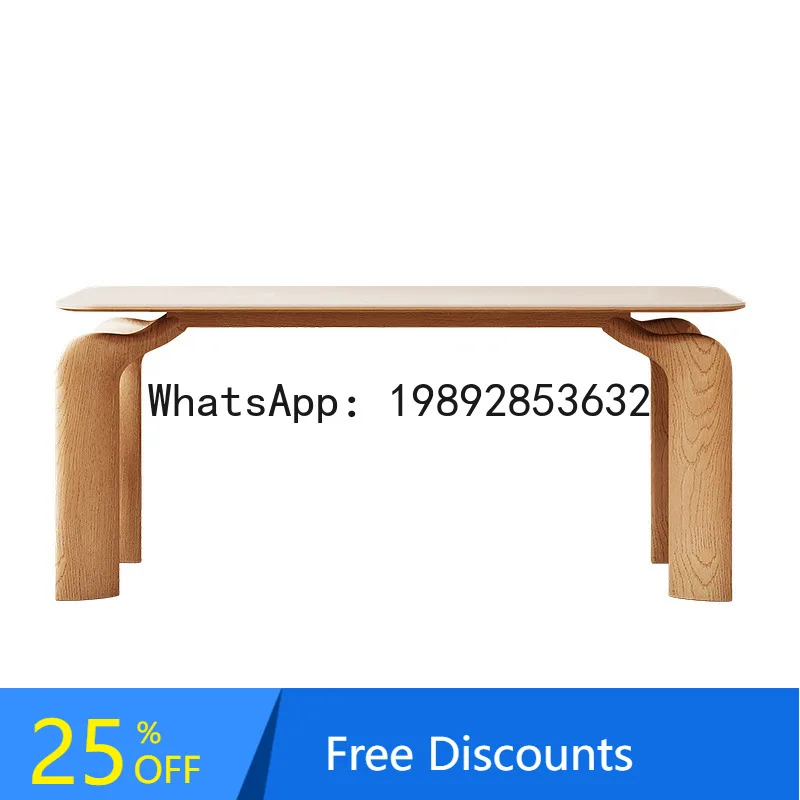 

YFY Original Wood Cream Style Solid Wood Rock Plate Dining Table Home Rectangular Japanese Small Apartment Dining Table