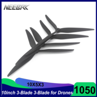 NEEBRC 1050 10X5X3 3-Blade 10inch Glass Fiber Nylon Low noise CW CCW Propellers for RC FPV Racing Drone Airplane LR8 X-Class
