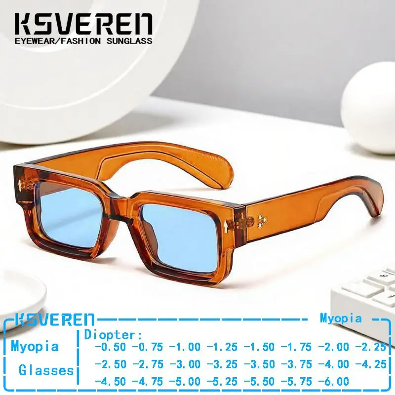 

Retro Small Square Myopia Sunglasses Men Women Tinted Lens UV400 Nearsighted Outdoor Sun Shade Finished Prescription Eyewear