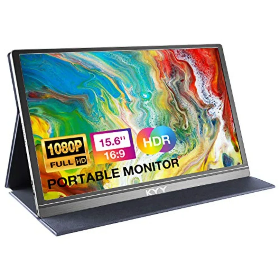 

Portable Monitor 15.6inch 1080P FHD USB-C, HDMI Computer Display HDR IPS Gaming Monitor w/Premium Smart Cover and Screen Protec