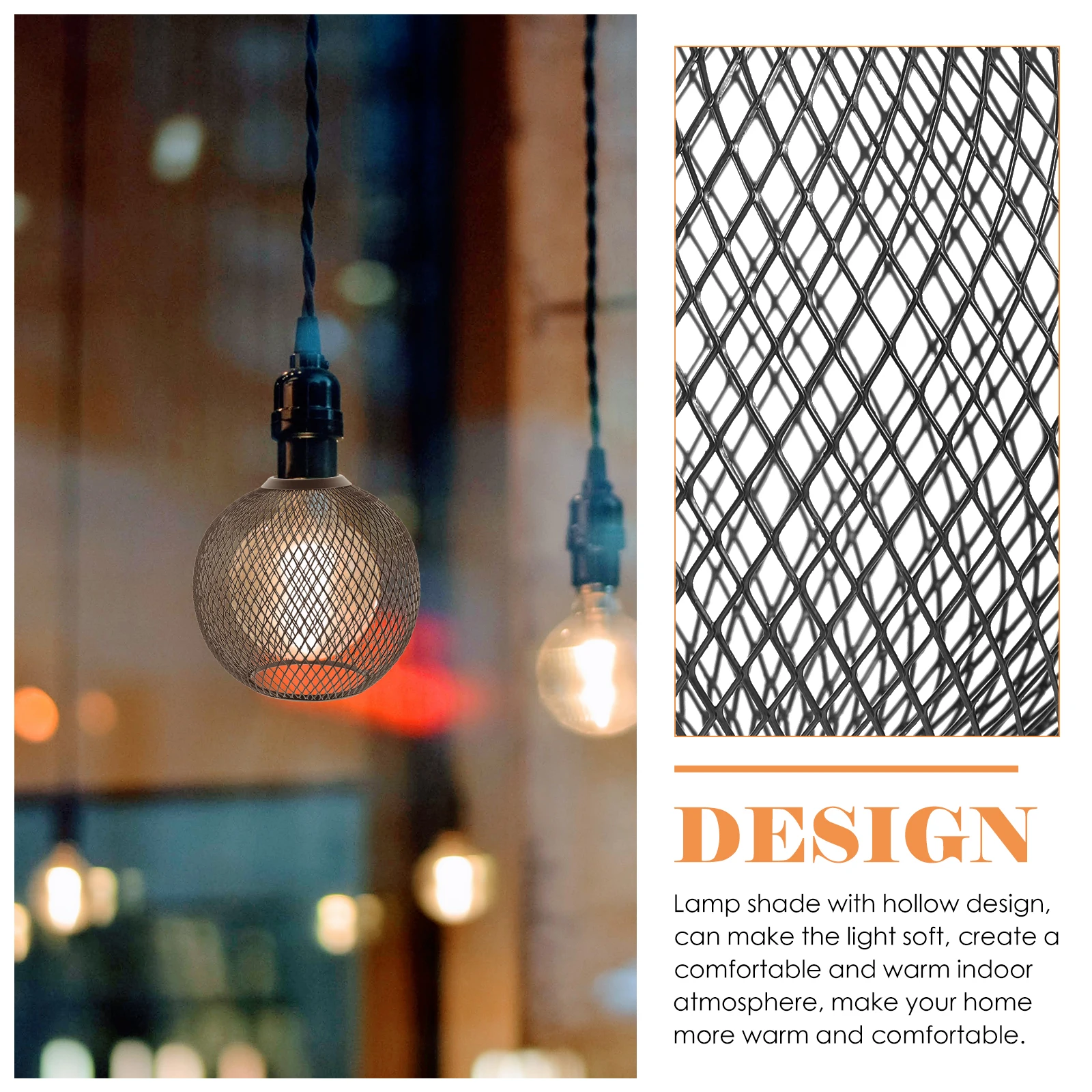 

Iron Lampshade 150mm Black Ball Hollow Decorative Pendant Cover Modern Restaurant Shade Wire Metal Light Replacement
