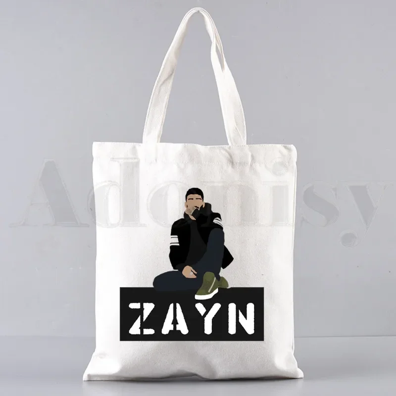 Zayn Malik Nobody Is Listening Harajuku Graphic Handbags Shoulder Bags Casual Shopping Girls Handbag Women Elegant Canvas Bag