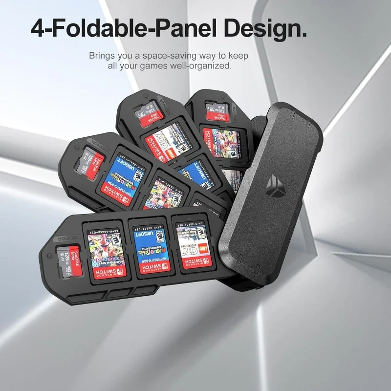 

Hard Semi-Transparent Protective Case with Hook for Switch 2 OLED Lite， Portable Game Cartridge & Memory Card Holder