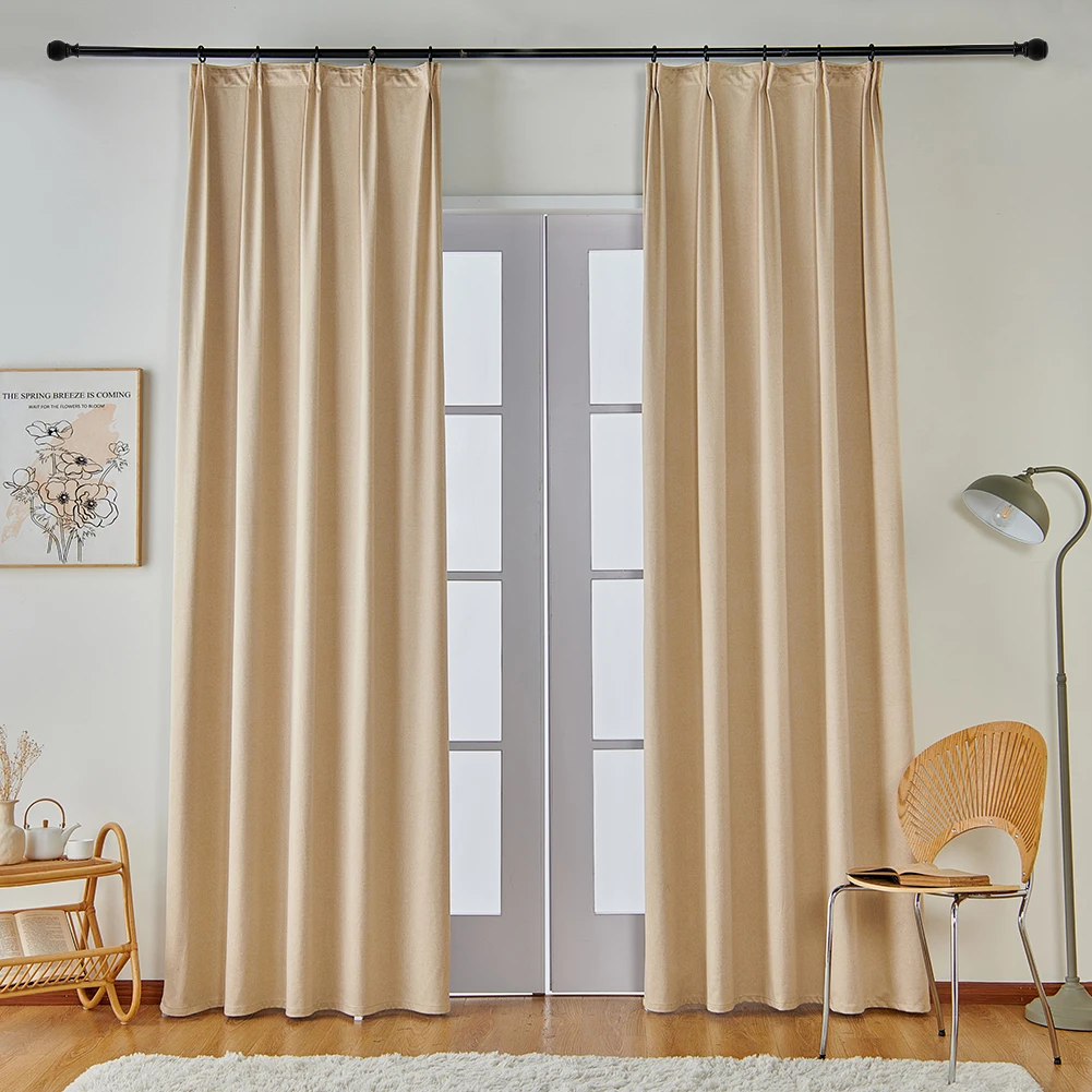 KAUNFO Modern Style Solid Color Blackout Curtain Window Curtain for Living Room Bedroom Home Decor 1PC