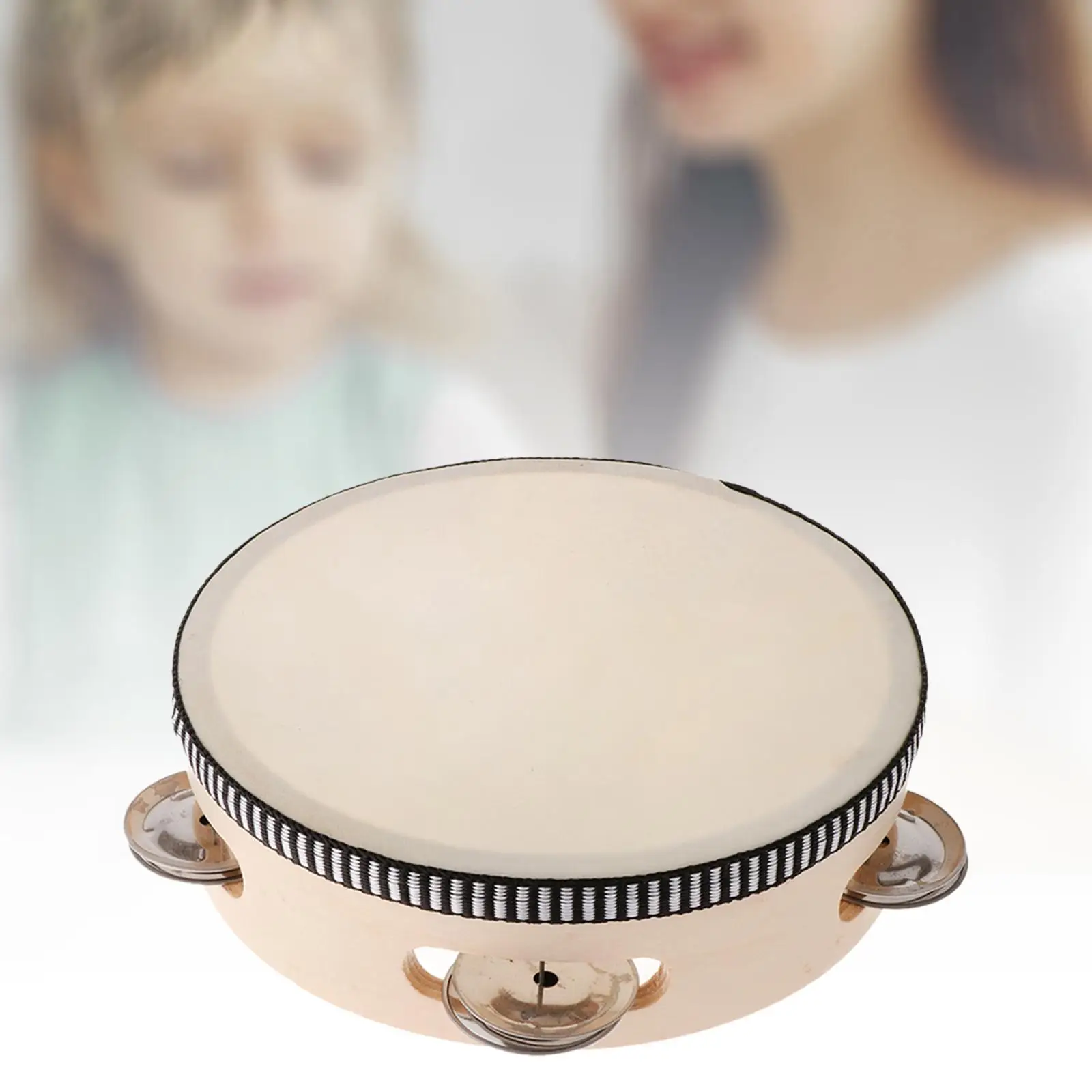 Tambourine Gift Musical Instrument Durable Metal Bell for Church KTV Toddler