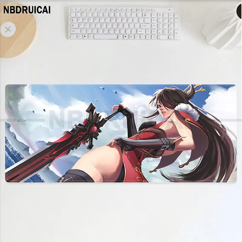 NBDRUICAI Genshin Impact Beidou Beautiful Laptop Gaming Mice Mousepad Size For Gameing World Of Tanks CS GO Zelda