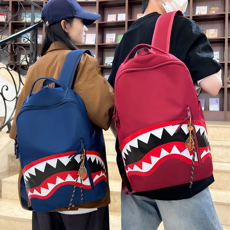 

Korean Fish Mouth Simple Commuter Large Capacity Leisure Versatile Computer Backpack Book Bag for Men