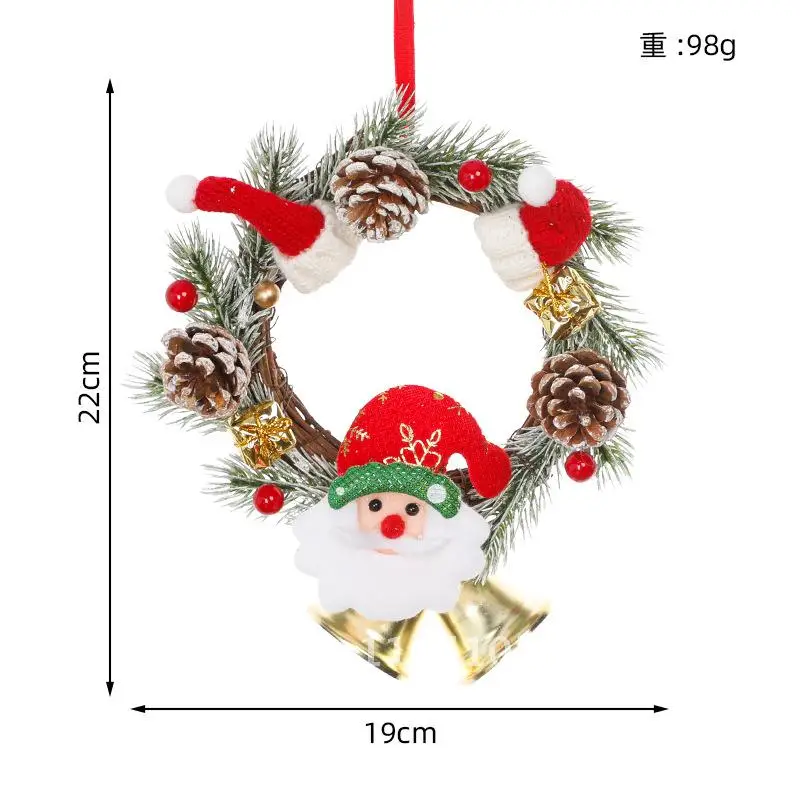 

Christmas decoration props Christmas window decoration wreath Christmas bell door hanging new Christmas wreath