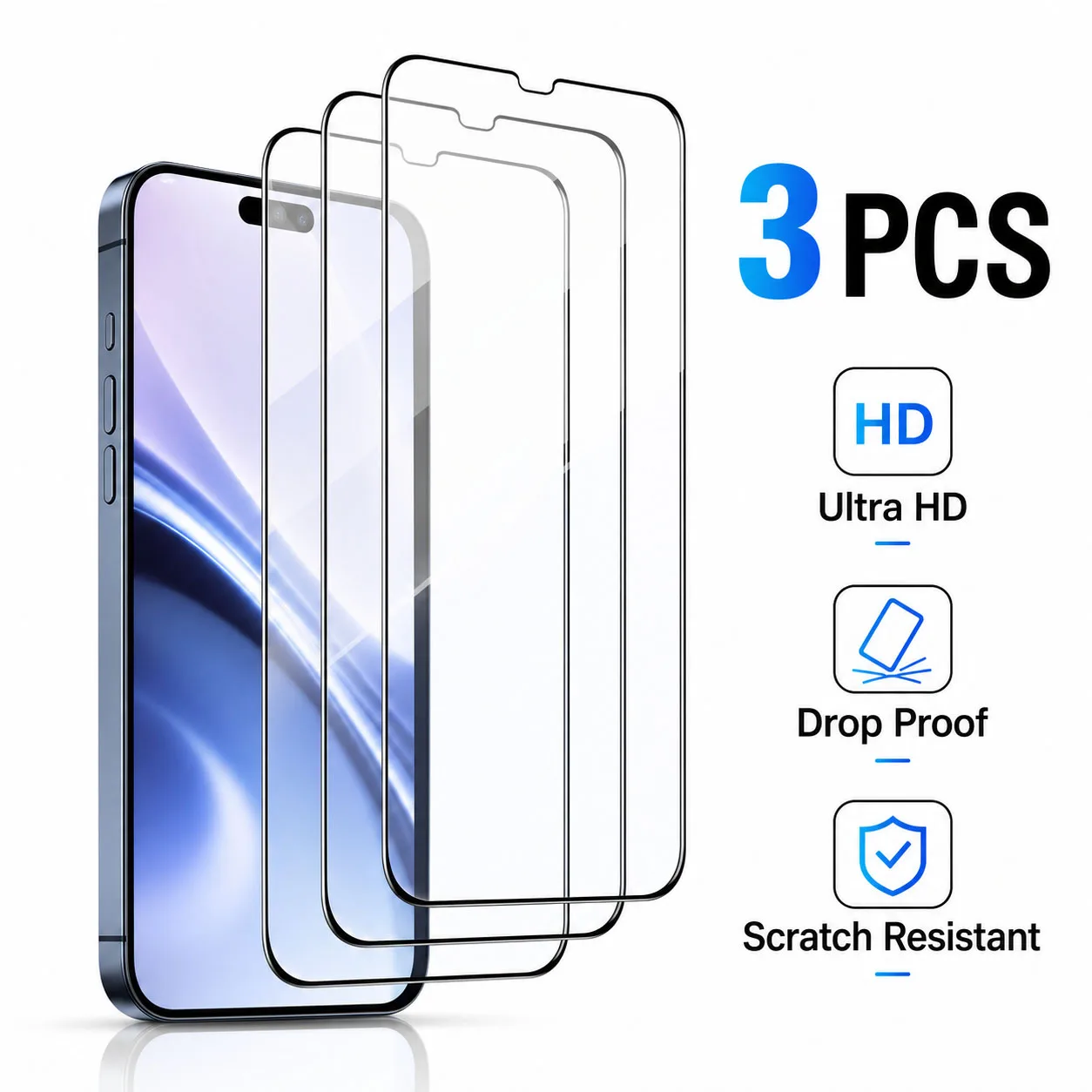3pcs, Tempered Glass, Fully Covered, Protective Film, Suitable for Galaxy A56/A36 A26/A16/A06/A35/A25/A05/A54 5G/A53 5G/A33 5G