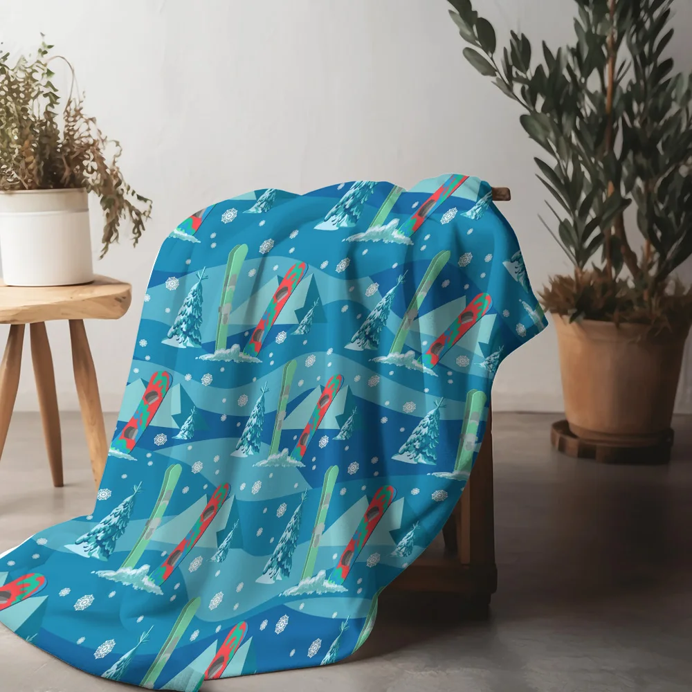

Tu Winter Snow Mountain Throw Blanket Cozy Flannel Fleece Warm Decorative Bedspread Living Room Dorm Decor Gift
