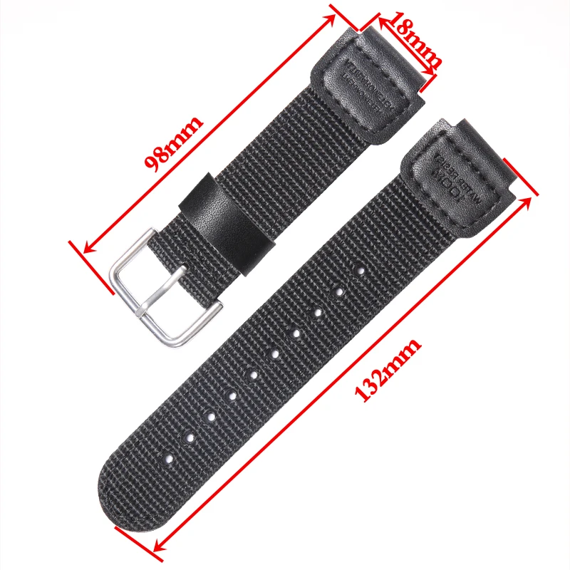 18mm Nylon Leather Strap for CASIO AE1000W AE1200 PRG-270 AQ-S810 W-735H AEQ-110W SGW300/400 MRW-200H Men\'s Watchband Accessorie