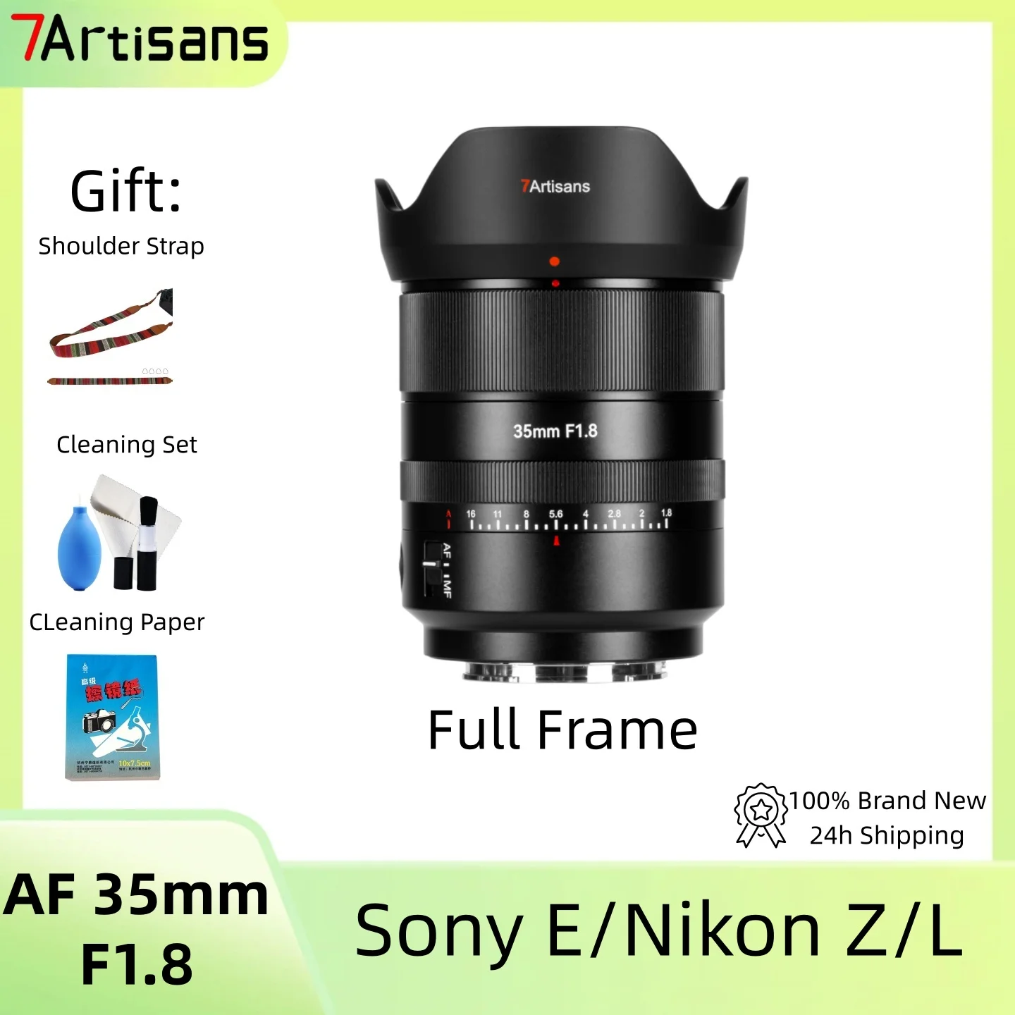 7artisans AF 35mm F1.8 Full Frame Auto Focus Lens for Sony E/Nikon Z/Leica L/Z5 Z6 Z7 Z8 Zf ZV-E1A7R V A9 II Lumix S9 Lumix G97