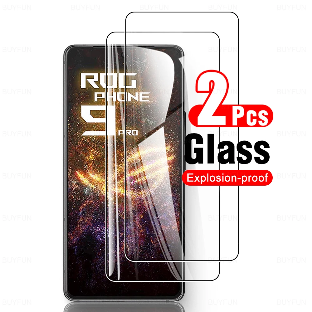 2Pcs 9H Tempered Glass For Asus ROG Phone 9 Pro 5G 2024 6.78 inches Clear Film ROGPhone 9Pro Phone9 Phone9pro Screen Protector