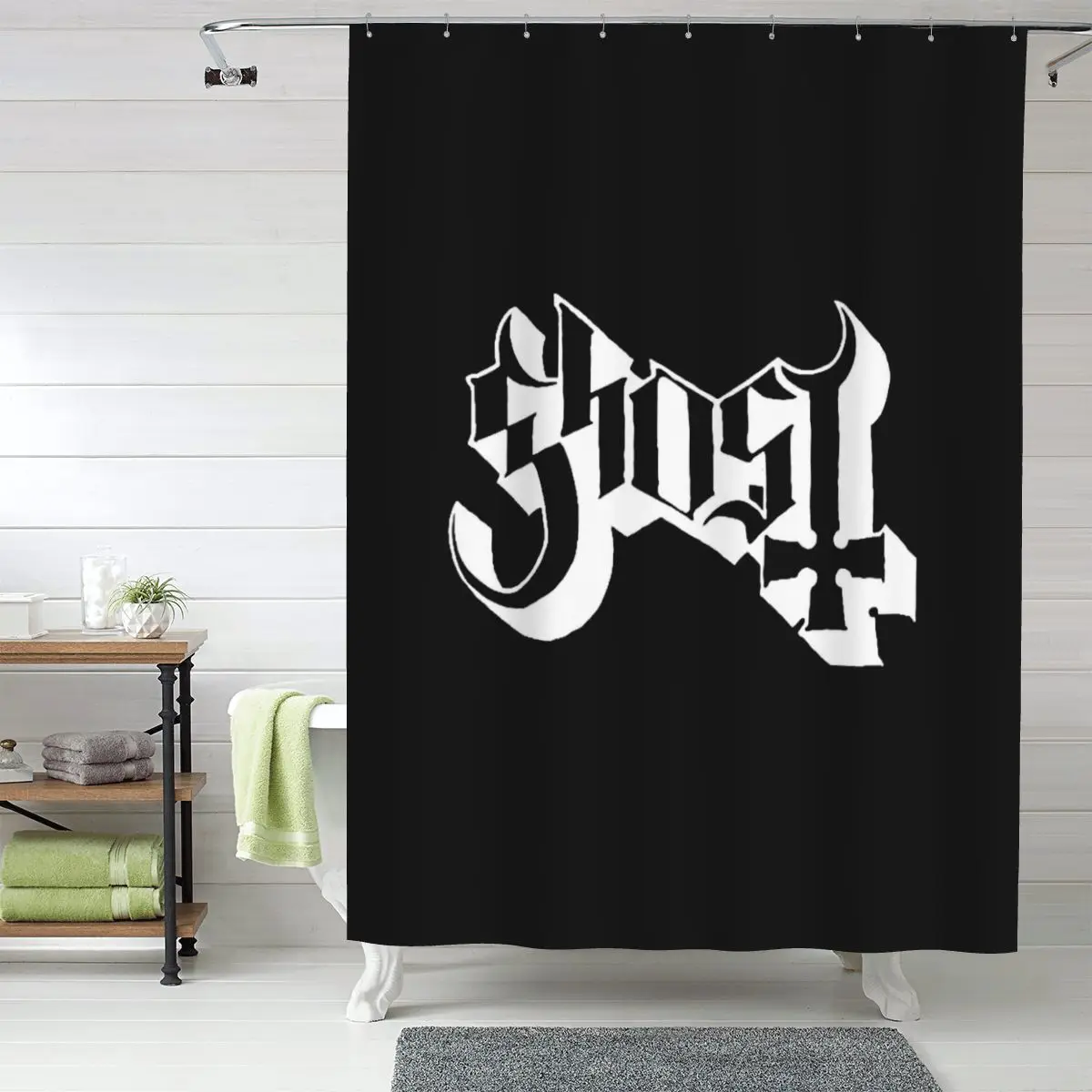 

Занавеска для душа Rock Band Ghost BC, полиэстеровая, водонепроницаемая, для ванной комнаты, с крючками