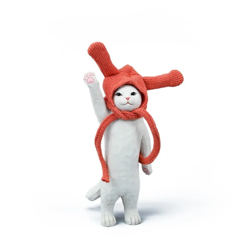 

Woodcut cat series cute cat peripheral tide play ornament simulation animal model figure