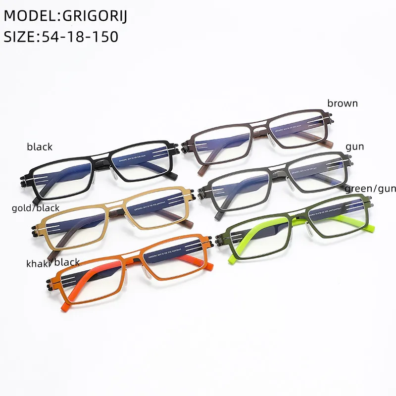 ألمانيا مصمم النظارات الرجعية إطارات النظارات الرجال النساء GRIGORIJ النظارات القراءة البيولوجية الصلب إطار نظارات النظارات