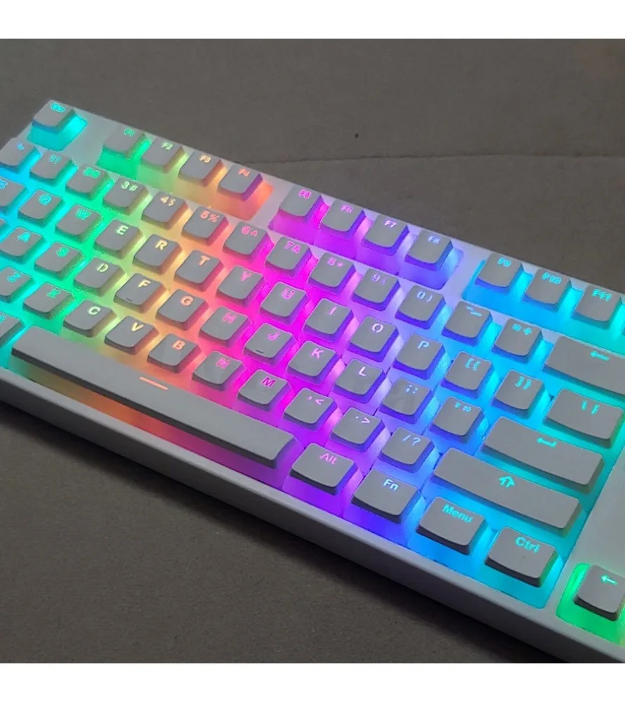 

Keycaps 117 key OEM closed two-tone no-sprue ports suitable for 61/68/87/98/104 pudding PBT translucent