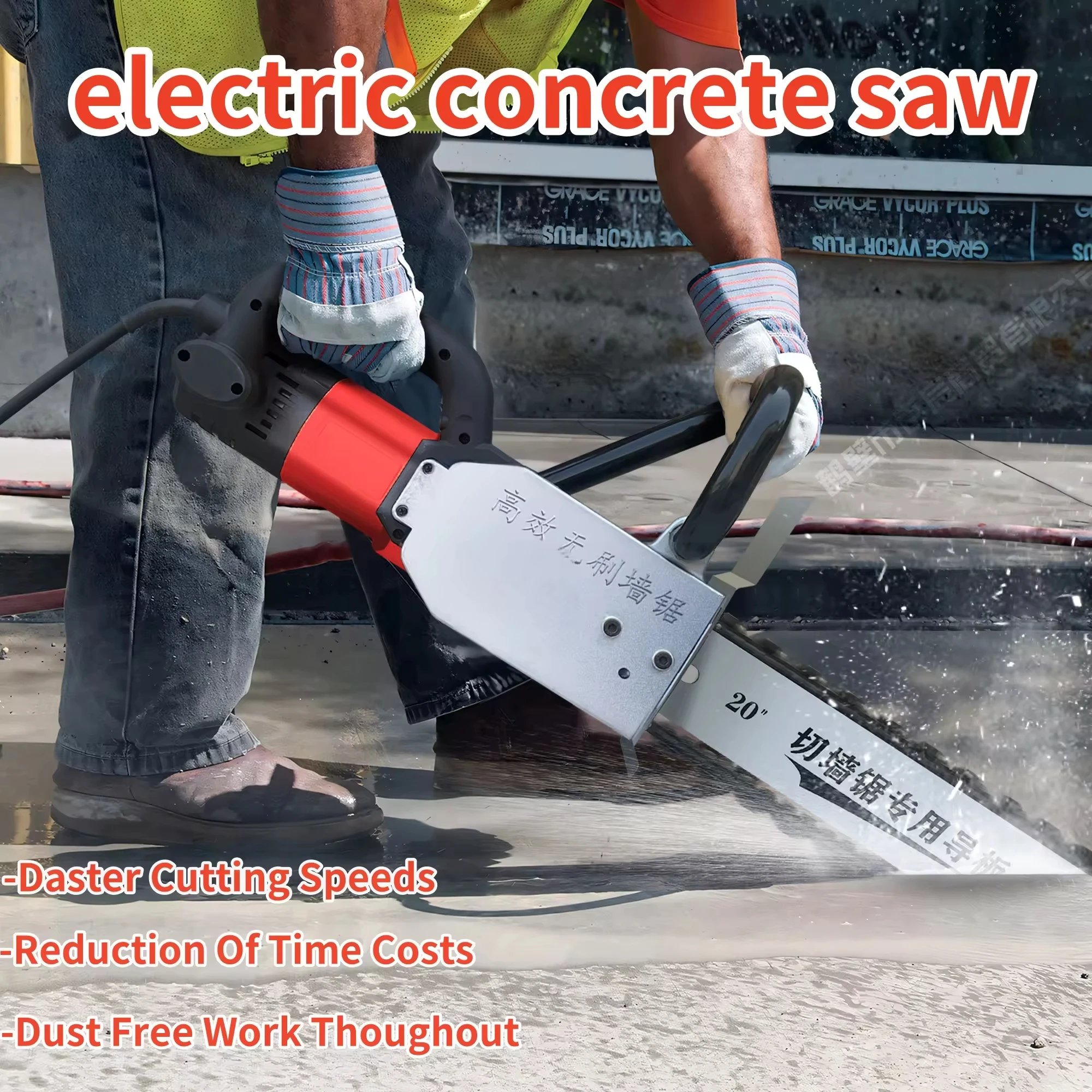 W3-690 New Technology Wet Tile Saw Electric Concrete Saw 220V 8800W High Power Motor 69CM Cutting Depth Concrete Chain Saw - view 6
