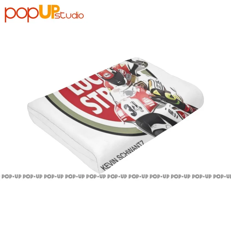 بطانية Kevin Schwantz Team Lucky Strike Signature فائقة النعومة، غطاء أريكة شتوي، أغطية سرير #4