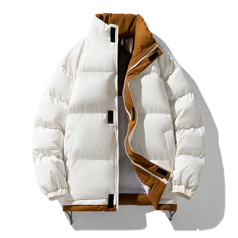 Manteau en duvet de coton pour hommes, optique extérieure décontractée, veste chaude, col montant, mode américains coréenne, nouveau, hiver